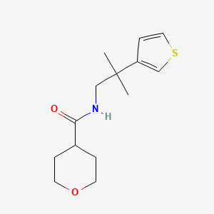 molecular formula C14H21NO2S B2819911 N-[2-methyl-2-(thiophen-3-yl)propyl]oxane-4-carboxamide CAS No. 2319785-70-9