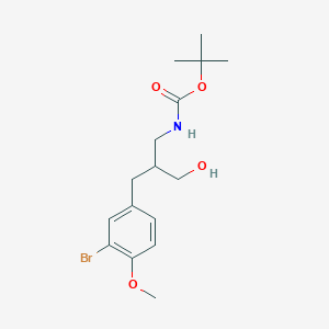 molecular formula C16H24BrNO4 B2819927 tert-butyl N-{2-[(3-bromo-4-methoxyphenyl)methyl]-3-hydroxypropyl}carbamate CAS No. 1691952-13-2