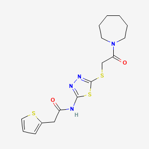 N-(5-((2-(azepan-1-yl)-2-oxoethyl)thio)-1,3,4-thiadiazol-2-yl)-2-(thiophen-2-yl)acetamide
