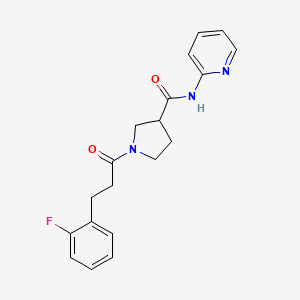 1-[3-(2-Fluorophenyl)propanoyl]-N-pyridin-2-ylpyrrolidine-3-carboxamide