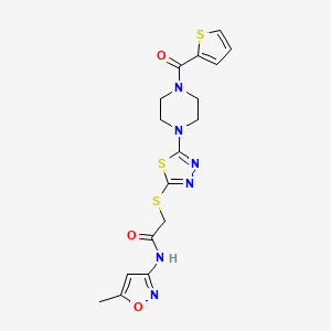 N-(5-methylisoxazol-3-yl)-2-((5-(4-(thiophene-2-carbonyl)piperazin-1-yl)-1,3,4-thiadiazol-2-yl)thio)acetamide