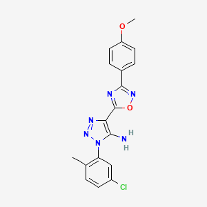 molecular formula C18H15ClN6O2 B2819971 1-(5-chloro-2-methylphenyl)-4-[3-(4-methoxyphenyl)-1,2,4-oxadiazol-5-yl]-1H-1,2,3-triazol-5-amine CAS No. 892747-26-1