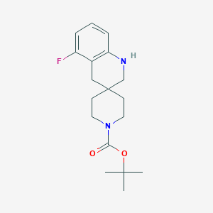 molecular formula C18H25FN2O2 B2819986 tert-Butyl 5'-fluoro-2',4'-dihydro-1'H-spiro[piperidine-4,3'-quinoline]-1-carbox CAS No. 1402232-95-4