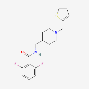 B2819987 2,6-difluoro-N-((1-(thiophen-2-ylmethyl)piperidin-4-yl)methyl)benzamide CAS No. 953998-37-3