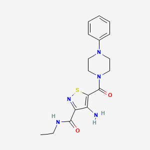 molecular formula C17H21N5O2S B2819989 4-amino-N-ethyl-5-(4-phenylpiperazine-1-carbonyl)-1,2-thiazole-3-carboxamide CAS No. 1286732-50-0