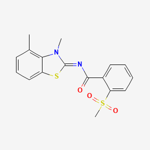 molecular formula C17H16N2O3S2 B2820041 N-[(2E)-3,4-dimethyl-2,3-dihydro-1,3-benzothiazol-2-ylidene]-2-methanesulfonylbenzamide CAS No. 896269-19-5