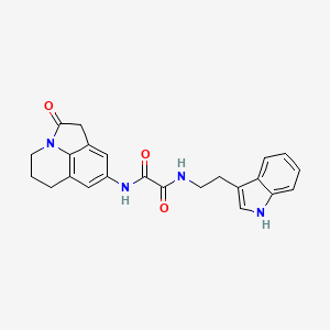 molecular formula C23H22N4O3 B2820066 N'-[2-(1H-indol-3-yl)ethyl]-N-{2-oxo-1-azatricyclo[6.3.1.0^{4,12}]dodeca-4,6,8(12)-trien-6-yl}ethanediamide CAS No. 898454-82-5