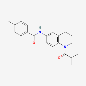 molecular formula C21H24N2O2 B2820069 N-(1-isobutyryl-1,2,3,4-tetrahydroquinolin-6-yl)-4-methylbenzamide CAS No. 941915-77-1