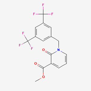 molecular formula C16H11F6NO3 B2820098 Methyl 1-(3,5-bis(trifluoromethyl)benzyl)-2-oxo-1,2-dihydro-3-pyridinecarboxylate CAS No. 338781-42-3
