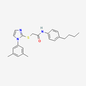 molecular formula C23H27N3OS B2820110 N-(4-butylphenyl)-2-{[1-(3,5-dimethylphenyl)-1H-imidazol-2-yl]sulfanyl}acetamide CAS No. 851132-10-0