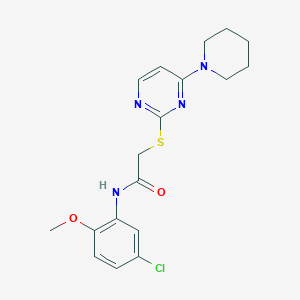 molecular formula C18H21ClN4O2S B2820129 N-(5-chloro-2-methoxyphenyl)-2-((4-(piperidin-1-yl)pyrimidin-2-yl)thio)acetamide CAS No. 1251653-09-4