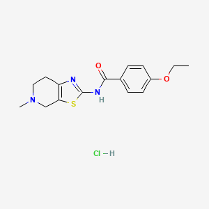 molecular formula C16H20ClN3O2S B2820148 4-ethoxy-N-(5-methyl-4,5,6,7-tetrahydrothiazolo[5,4-c]pyridin-2-yl)benzamide hydrochloride CAS No. 1215682-63-5