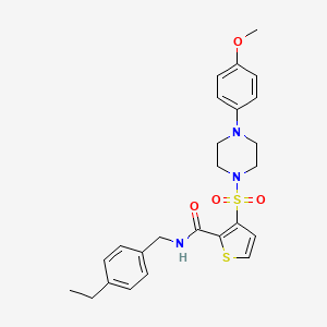 molecular formula C25H29N3O4S2 B2820149 N-[(4-ethylphenyl)methyl]-3-{[4-(4-methoxyphenyl)piperazin-1-yl]sulfonyl}thiophene-2-carboxamide CAS No. 1207035-39-9