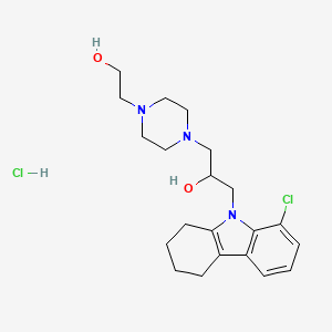 molecular formula C21H31Cl2N3O2 B2820150 1-(8-chloro-2,3,4,9-tetrahydro-1H-carbazol-9-yl)-3-[4-(2-hydroxyethyl)piperazin-1-yl]propan-2-ol hydrochloride CAS No. 1185099-48-2