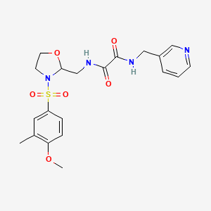 molecular formula C20H24N4O6S B2820151 N-{[3-(4-methoxy-3-methylbenzenesulfonyl)-1,3-oxazolidin-2-yl]methyl}-N'-[(pyridin-3-yl)methyl]ethanediamide CAS No. 874804-49-6