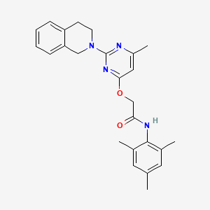 molecular formula C25H28N4O2 B2820158 2-{[6-methyl-2-(1,2,3,4-tetrahydroisoquinolin-2-yl)pyrimidin-4-yl]oxy}-N-(2,4,6-trimethylphenyl)acetamide CAS No. 1251565-76-0