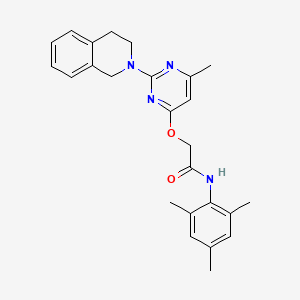 B2820158 2-{[2-(3,4-dihydroisoquinolin-2(1H)-yl)-6-methylpyrimidin-4-yl]oxy}-N-(2,4,6-trimethylphenyl)acetamide CAS No. 1251565-76-0