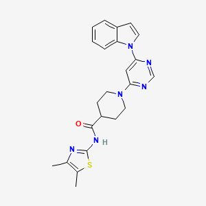 B2820159 1-(6-(1H-indol-1-yl)pyrimidin-4-yl)-N-(4,5-dimethylthiazol-2-yl)piperidine-4-carboxamide CAS No. 1797696-39-9