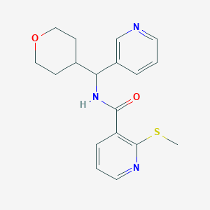 molecular formula C18H21N3O2S B2820162 2-(methylsulfanyl)-N-[(oxan-4-yl)(pyridin-3-yl)methyl]pyridine-3-carboxamide CAS No. 2034456-34-1