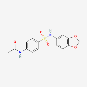 molecular formula C15H14N2O5S B2820186 N-[4-(1,3-benzodioxol-5-ylsulfamoyl)phenyl]acetamide CAS No. 333747-86-7