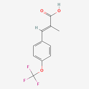 molecular formula C11H9F3O3 B2820189 2-Methyl-3-[4-(trifluoromethoxy)phenyl]prop-2-enoic acid CAS No. 773121-23-6