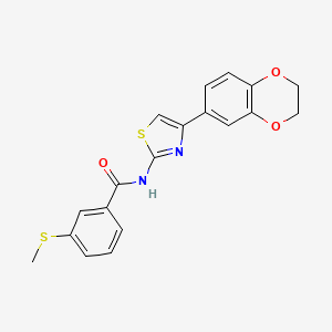 N-(4-(2,3-dihydrobenzo[b][1,4]dioxin-6-yl)thiazol-2-yl)-3-(methylthio)benzamide