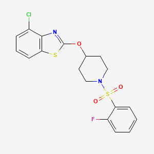 4-Chloro-2-((1-((2-fluorophenyl)sulfonyl)piperidin-4-yl)oxy)benzo[d]thiazole
