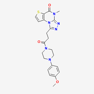 1-(3-(4-(4-methoxyphenyl)piperazin-1-yl)-3-oxopropyl)-4-methylthieno[2,3-e][1,2,4]triazolo[4,3-a]pyrimidin-5(4H)-one