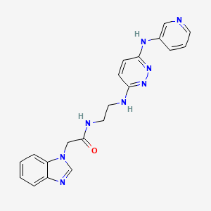 2-(1H-benzo[d]imidazol-1-yl)-N-(2-((6-(pyridin-3-ylamino)pyridazin-3-yl)amino)ethyl)acetamide