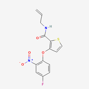 molecular formula C14H11FN2O4S B2820240 N-allyl-3-(4-fluoro-2-nitrophenoxy)-2-thiophenecarboxamide CAS No. 303152-78-5