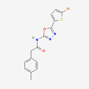 molecular formula C15H12BrN3O2S B2820259 N-[5-(5-bromothiophen-2-yl)-1,3,4-oxadiazol-2-yl]-2-(4-methylphenyl)acetamide CAS No. 1021036-51-0
