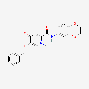 molecular formula C22H20N2O5 B2820261 5-(benzyloxy)-N-(2,3-dihydrobenzo[b][1,4]dioxin-6-yl)-1-methyl-4-oxo-1,4-dihydropyridine-2-carboxamide CAS No. 1021222-46-7