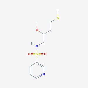 molecular formula C11H18N2O3S2 B2820266 N-[2-methoxy-4-(methylsulfanyl)butyl]pyridine-3-sulfonamide CAS No. 2309574-82-9