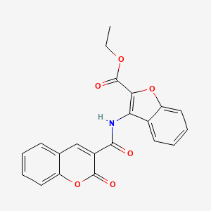 molecular formula C21H15NO6 B2820277 ethyl 3-(2-oxo-2H-chromene-3-amido)-1-benzofuran-2-carboxylate CAS No. 477500-84-8