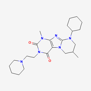 9-cyclohexyl-1,7-dimethyl-3-(2-(piperidin-1-yl)ethyl)-6,7,8,9-tetrahydropyrimido[2,1-f]purine-2,4(1H,3H)-dione