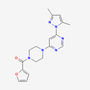 (4-(6-(3,5-dimethyl-1H-pyrazol-1-yl)pyrimidin-4-yl)piperazin-1-yl)(furan-2-yl)methanone