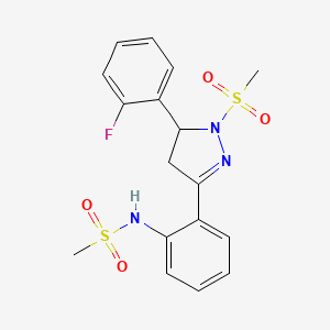 N-{2-[5-(2-fluorophenyl)-1-methanesulfonyl-4,5-dihydro-1H-pyrazol-3-yl]phenyl}methanesulfonamide