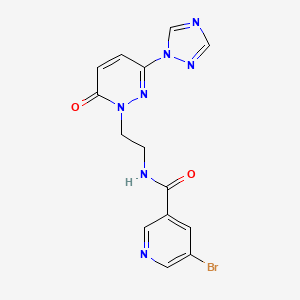 5-bromo-N-(2-(6-oxo-3-(1H-1,2,4-triazol-1-yl)pyridazin-1(6H)-yl)ethyl)nicotinamide