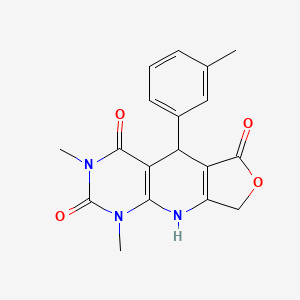 molecular formula C18H17N3O4 B2820353 11,13-dimethyl-8-(3-methylphenyl)-5-oxa-2,11,13-triazatricyclo[7.4.0.03,7]trideca-1(9),3(7)-diene-6,10,12-trione CAS No. 877649-02-0