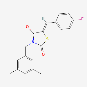 (5Z)-3-[(3,5-dimethylphenyl)methyl]-5-[(4-fluorophenyl)methylidene]-1,3-thiazolidine-2,4-dione