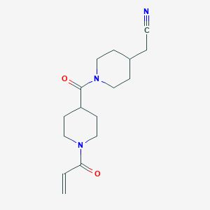 B2820391 2-[1-(1-Prop-2-enoylpiperidine-4-carbonyl)piperidin-4-yl]acetonitrile CAS No. 2361684-31-1