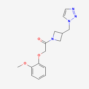 2-(2-Methoxyphenoxy)-1-[3-(triazol-1-ylmethyl)azetidin-1-yl]ethanone