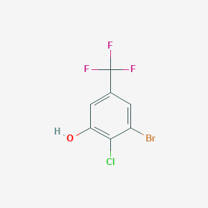 molecular formula C7H3BrClF3O B2820406 3-Bromo-2-chloro-5-(trifluoromethyl)phenol CAS No. 1881328-60-4