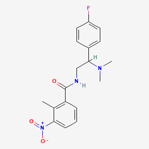 N-(2-(dimethylamino)-2-(4-fluorophenyl)ethyl)-2-methyl-3-nitrobenzamide