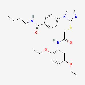 N-butyl-4-(2-((2-((2,5-diethoxyphenyl)amino)-2-oxoethyl)thio)-1H-imidazol-1-yl)benzamide
