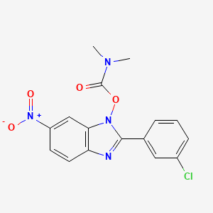 2-(3-chlorophenyl)-1-{[(dimethylamino)carbonyl]oxy}-6-nitro-1H-1,3-benzimidazole