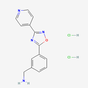 [3-(3-Pyridin-4-yl-1,2,4-oxadiazol-5-yl)phenyl]methanamine;dihydrochloride