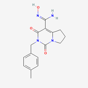 molecular formula C16H18N4O3 B2820432 N'-hydroxy-2-(4-methylbenzyl)-1,3-dioxo-1,2,3,5,6,7-hexahydropyrrolo[1,2-c]pyrimidine-4-carboximidamide CAS No. 1786061-61-7
