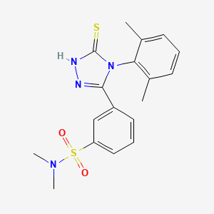 3-[4-(2,6-dimethylphenyl)-5-sulfanyl-4H-1,2,4-triazol-3-yl]-N,N-dimethylbenzene-1-sulfonamide
