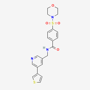 4-(morpholinosulfonyl)-N-((5-(thiophen-3-yl)pyridin-3-yl)methyl)benzamide
